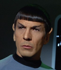 Spock. Rocking the bangs, the eyebrows, the ears....he's the whole style package.