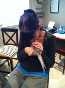 No paparazzi please, I'm having my neck feathers scratched. 