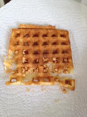 I guess Mom doesn't love waffles as much as I do - I'm all done and she hasn't even sampled it....so odd.