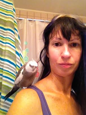 Now we'll do some "acting." I don't know what Mom is doing, but I vote that I win this round on the grounds that I am clearly the better actor.