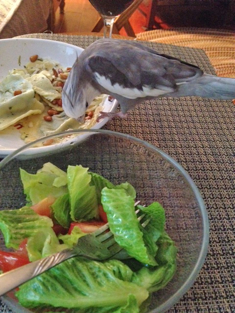 And she gives me first dibs on choosing which side of the bowl I want.