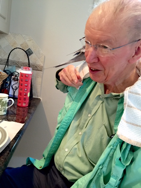 Yes, I'll take my "preferred perch" on the right shoulder this time, please.