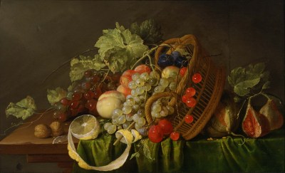 An example of a historical  art piece depicting a "fruit basket" (work is in the public domain).