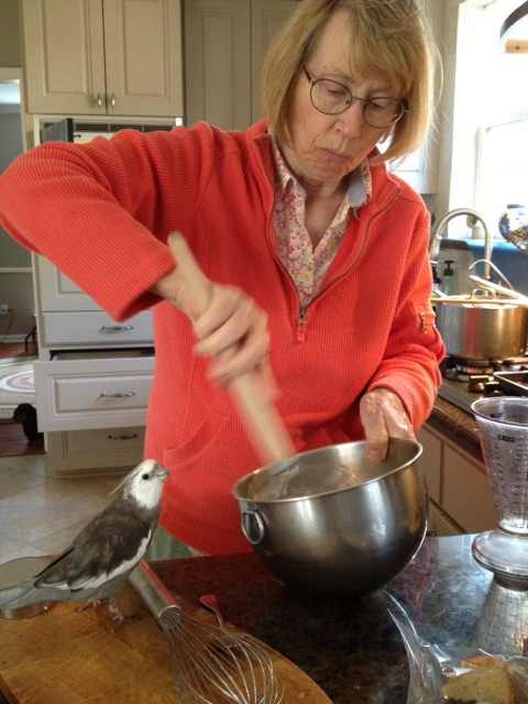 If you have questions while preparing the selected dishes, your feathery guest is right there to answer them!