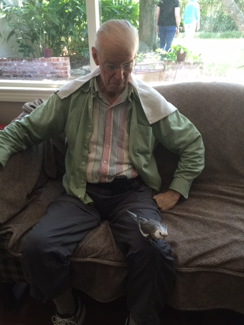 He is also wearing green just like I instructed so we will blend in with the surrounding greenery.